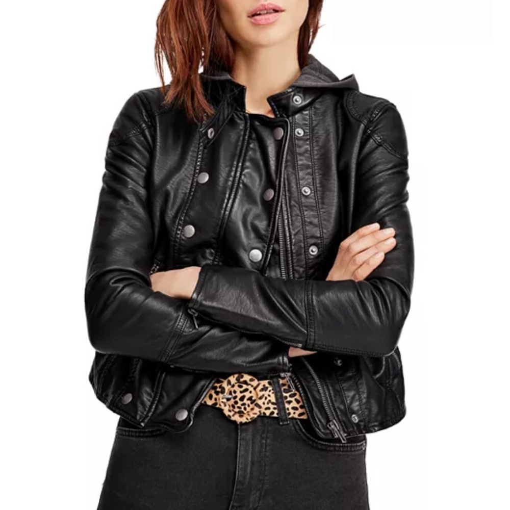 Free People A New Dawn Faux Leather Jacket